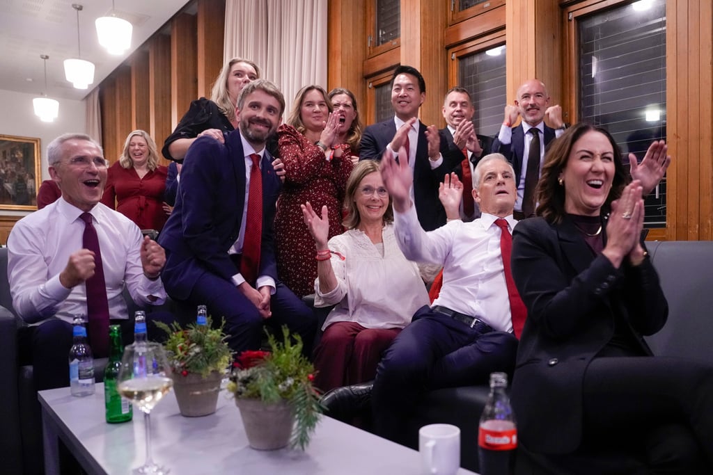 Celebrations on election night for the Labour Party. Photo: Javad Parsa/NTB Scanpix via AP Celebrations on election night for the Labour Party. Photo: Javad Parsa/NTB Scanpix via AP