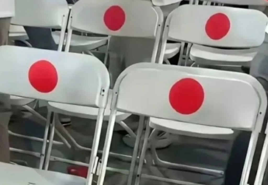 The university said the dots were part of a colour-coding exercise to aid aerial photography of the event. Photo: Weibo