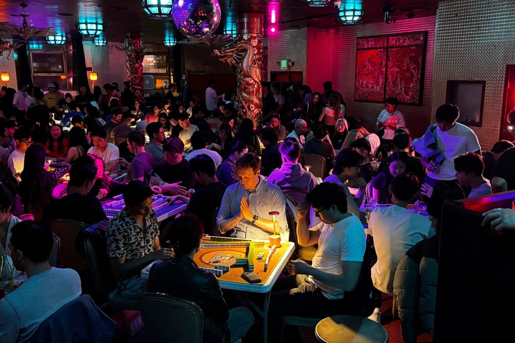 People play mahjong at an event organised by the YLL Mahjong Club in San Francisco on August 15, 2025. Photo: AP