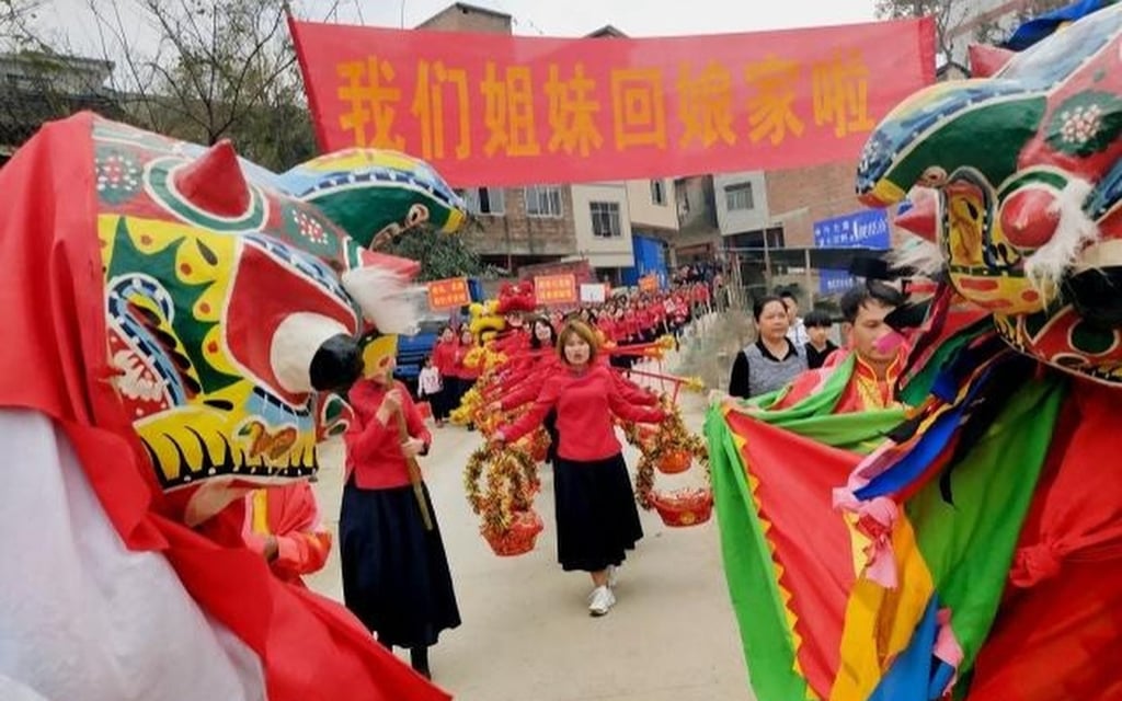 The eye-catching procession is always accompanied by an equally colourful lion dance. Photo: Handout. The eye-catching procession is always accompanied by an equally colourful lion dance. Photo: Handout.
