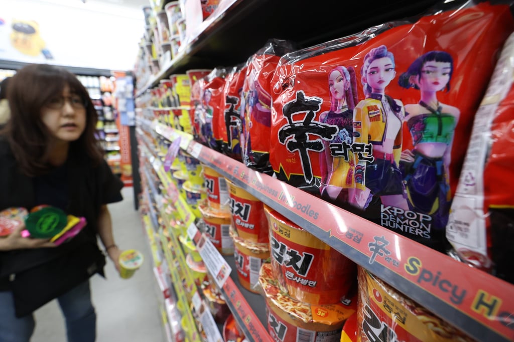 Food products featuring characters from KPop Demon Hunters are sold at a shop in Incheon International Airport, South Korea. Photo: EPA Food products featuring characters from KPop Demon Hunters are sold at a shop in Incheon International Airport, South Korea. Photo: EPA