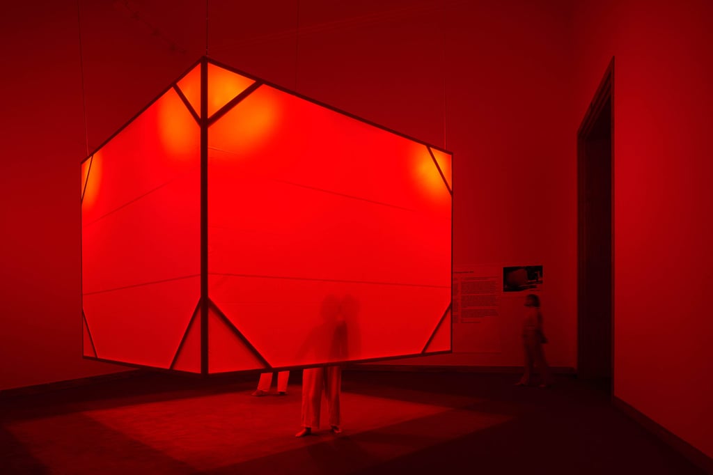Red (shape of mosquito net), by Yamazaki Tsuruko. Photo: courtesy Haus der Kunst München Red (shape of mosquito net), by Yamazaki Tsuruko. Photo: courtesy Haus der Kunst München