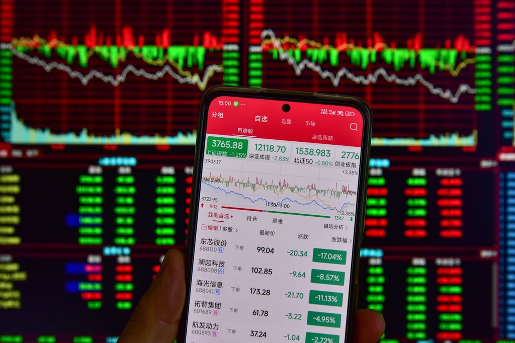 China’s key stock benchmarks slumped more than 2 per cent on September 4, their biggest stumble in the current bull run. Photo: CFOTO/Future Publishing via Getty Images