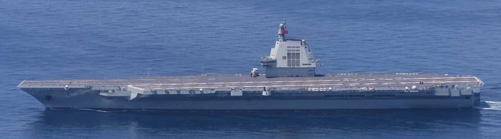 The Fujian was spotted sailing in the East China Sea on Thursday. Photo: Japanese Ministry of Defence The Fujian was spotted sailing in the East China Sea on Thursday. Photo: Japanese Ministry of Defence