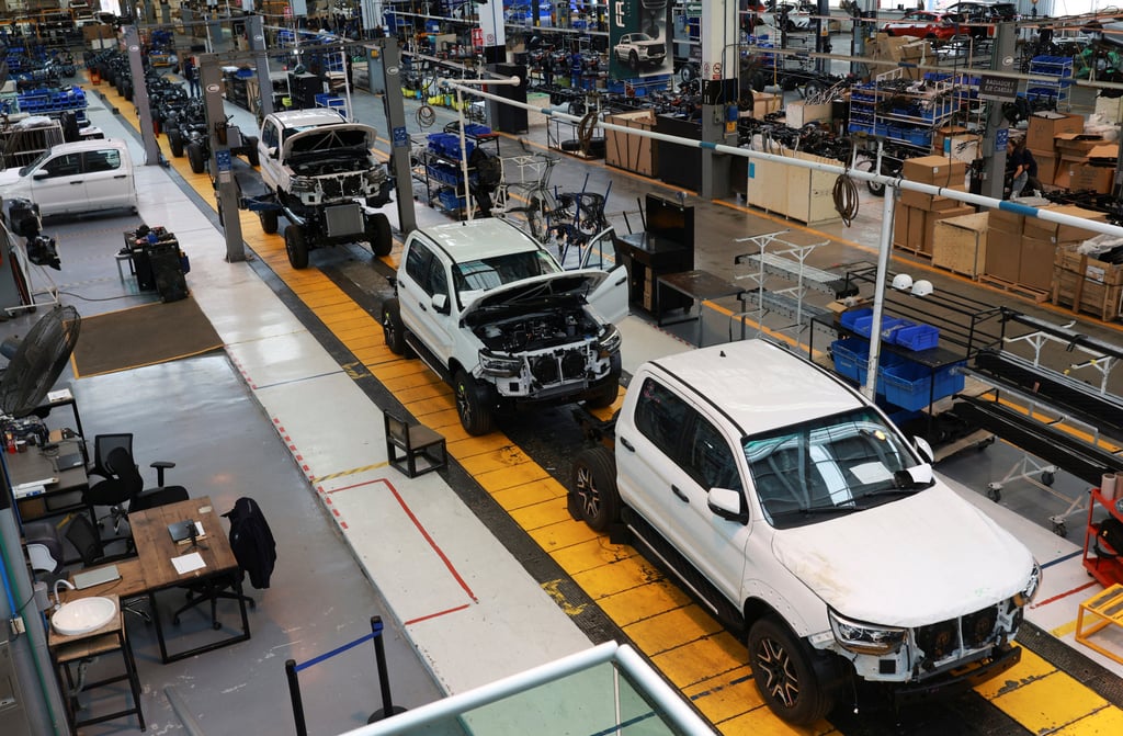 An assembly line is pictured during a media tour at the Chinese carmaker JAC Motors plant in Ciudad Sahagun, Mexico, on June 30. Photo: Reuters