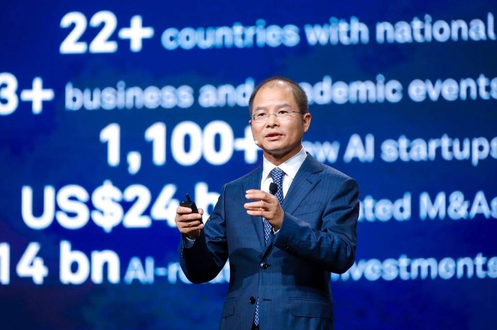 Le président renouvelable de Huawei, Eric Xu. Photo: Matériel de distribution