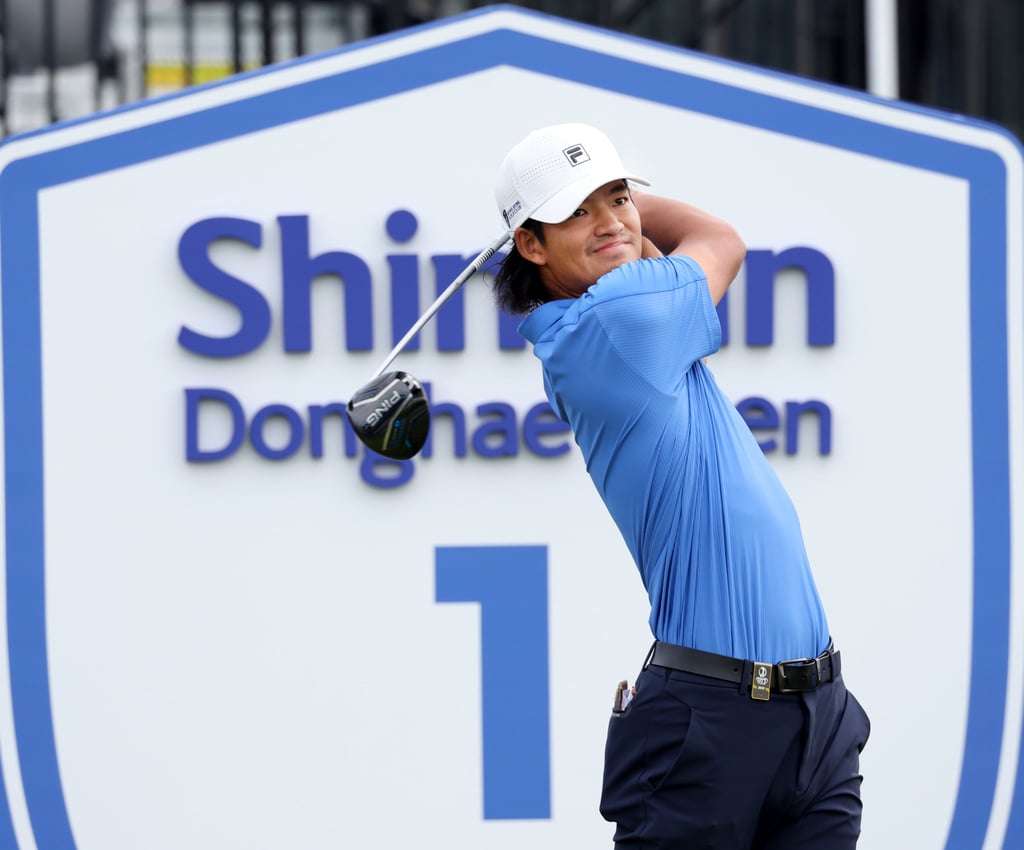 Taichi Kho tees off at the start of his final round. Photo: Korean PGA Tour Taichi Kho tees off at the start of his final round. Photo: Korean PGA Tour