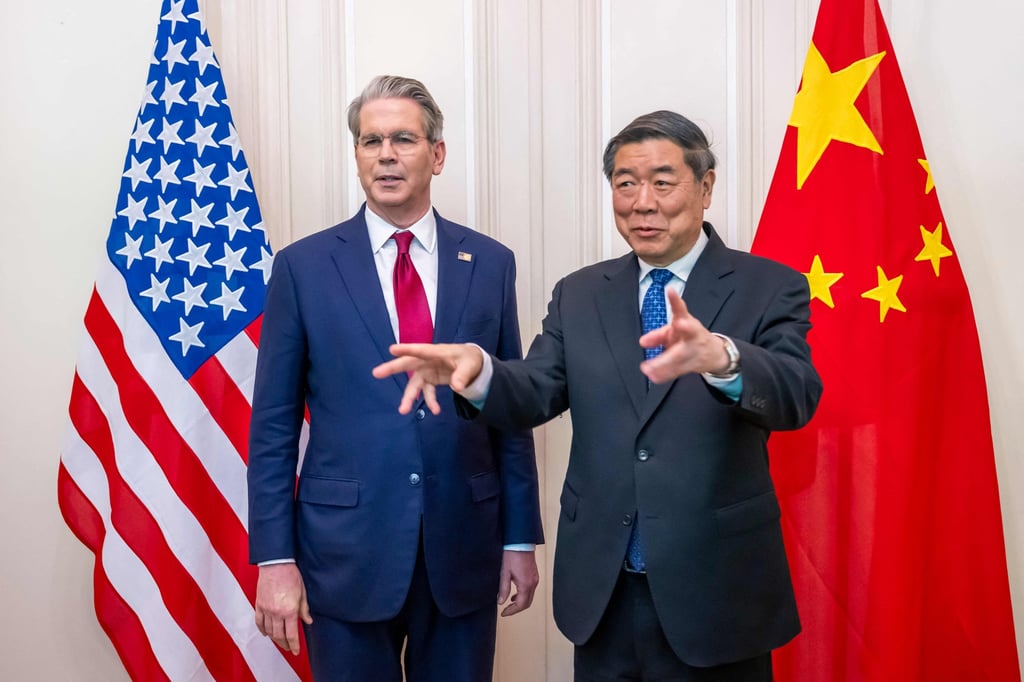 US Treasury Secretary Scott Bessent stands with Chinese Vice-Premier He Lifeng prior to a meeting to discuss trade relations and tariffs in Geneva, Switzerland on May 10, 2025. Photo: AFP US Treasury Secretary Scott Bessent stands with Chinese Vice-Premier He Lifeng prior to a meeting to discuss trade relations and tariffs in Geneva, Switzerland on May 10, 2025. Photo: AFP