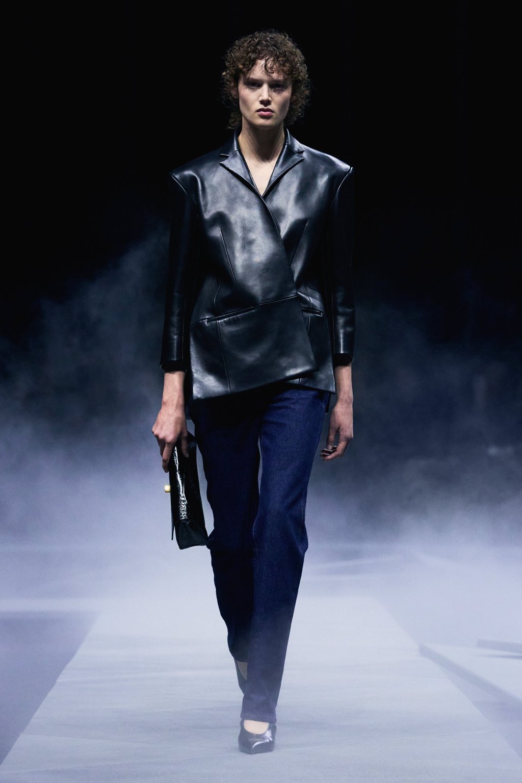 The Khaite spring/summer 2026 show opened with this androgynous look. Photo: Handout The Khaite spring/summer 2026 show opened with this androgynous look. Photo: Handout