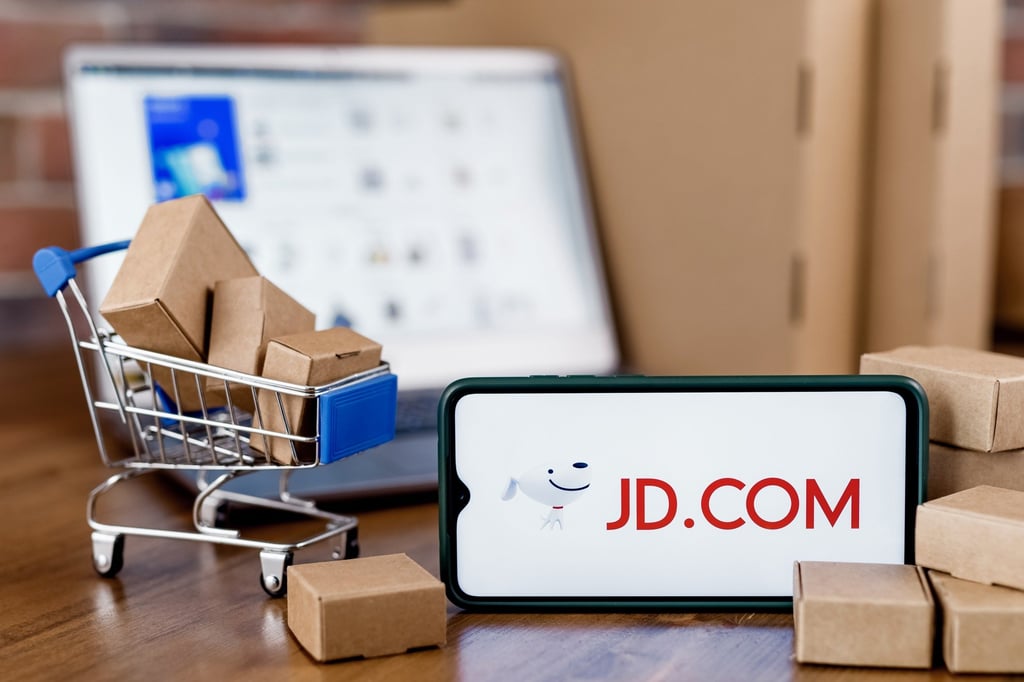 A smartphone with the logo of Hong Kong-listed e-commerce company JD.com. Photo: Shutterstock