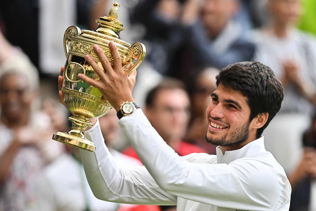 Carlos Alcaraz beat Serbia’s Novak Djokovic at Wimbledon in 2023. Photo: AFP Carlos Alcaraz beat Serbia’s Novak Djokovic at Wimbledon in 2023. Photo: AFP