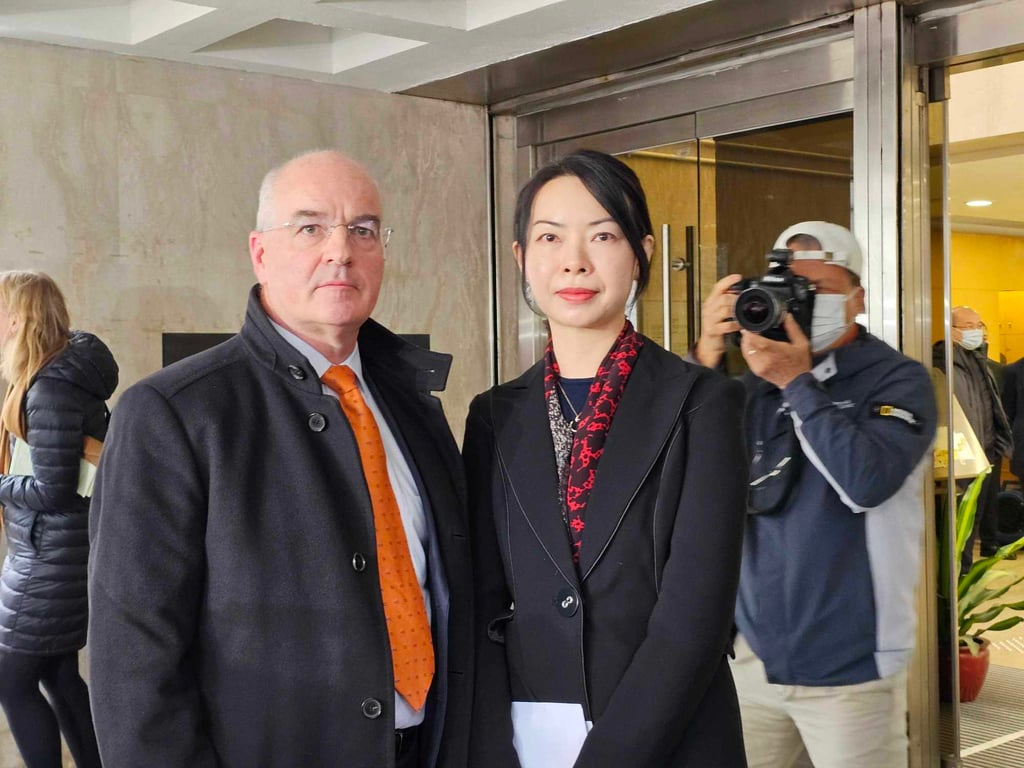 Edward Middleton (left) and Tiffany Wong Wing-sze, the A&M managing directors appointed iquidators of China Evergrande Group. Photo: Enoch Yiu.