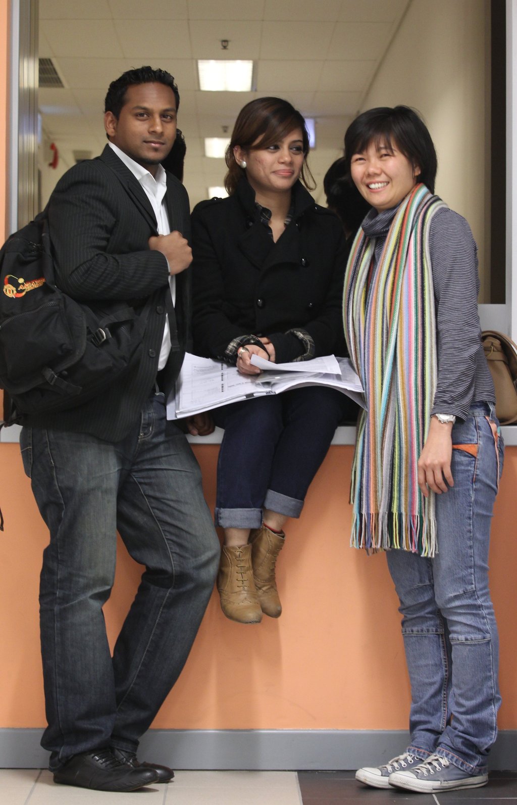 Jeffrey Andrews with fellow social workers Fermi Wong (right), who helped him stay out of jail and inspired his career, and Ansah Malik. Photo: Edward Wong