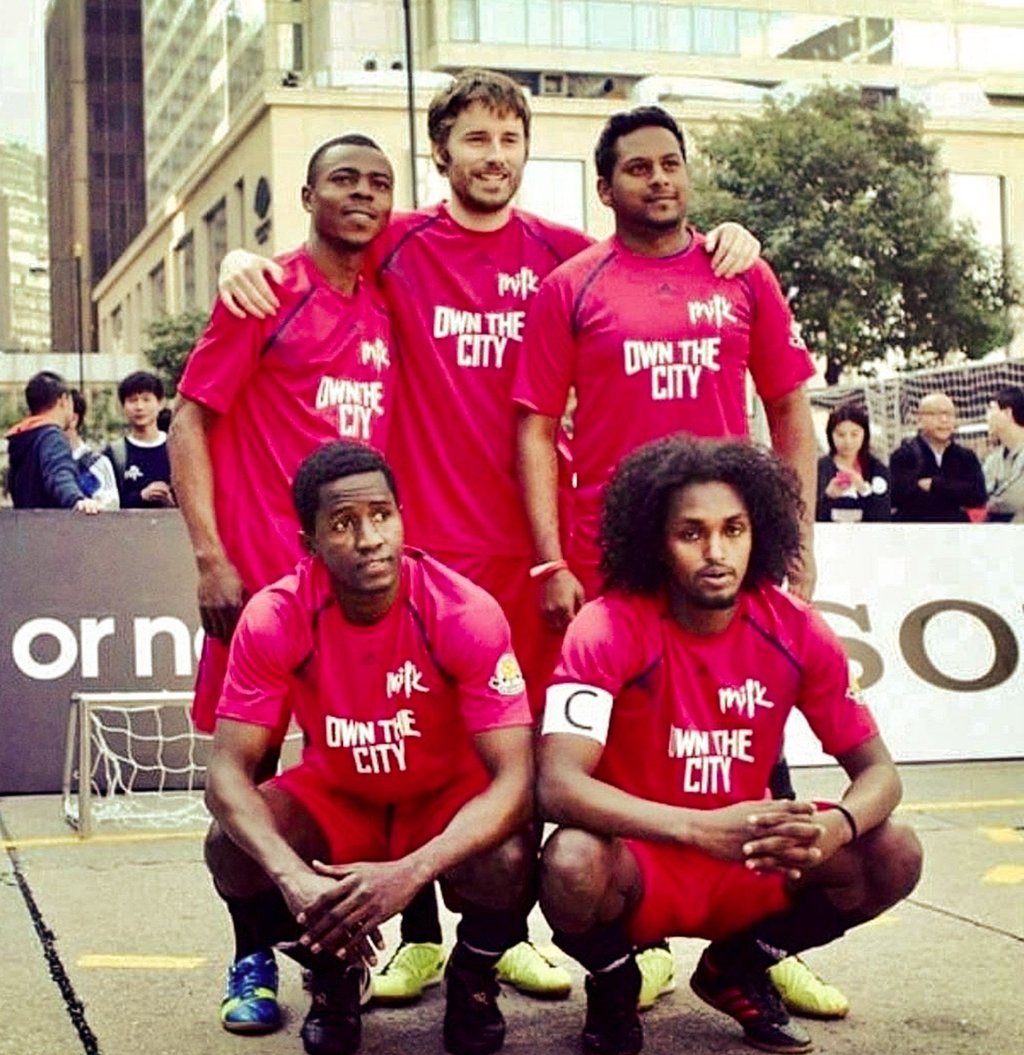 Jeffrey Andrews (top right) always wanted to be a footballer. Photo: courtesy Jeffrey Andrews