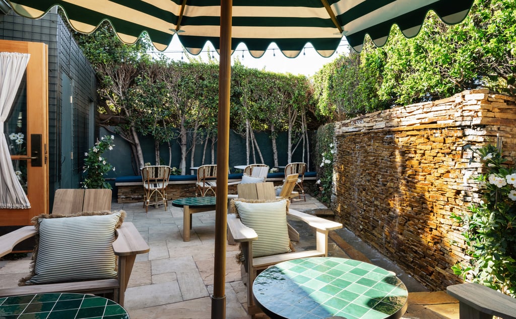 An outdoor lounge at Le Petit Pali Brentwood provides a spot for guests to relax or enjoy breakfast. Photo: Handout An outdoor lounge at Le Petit Pali Brentwood provides a spot for guests to relax or enjoy breakfast. Photo: Handout
