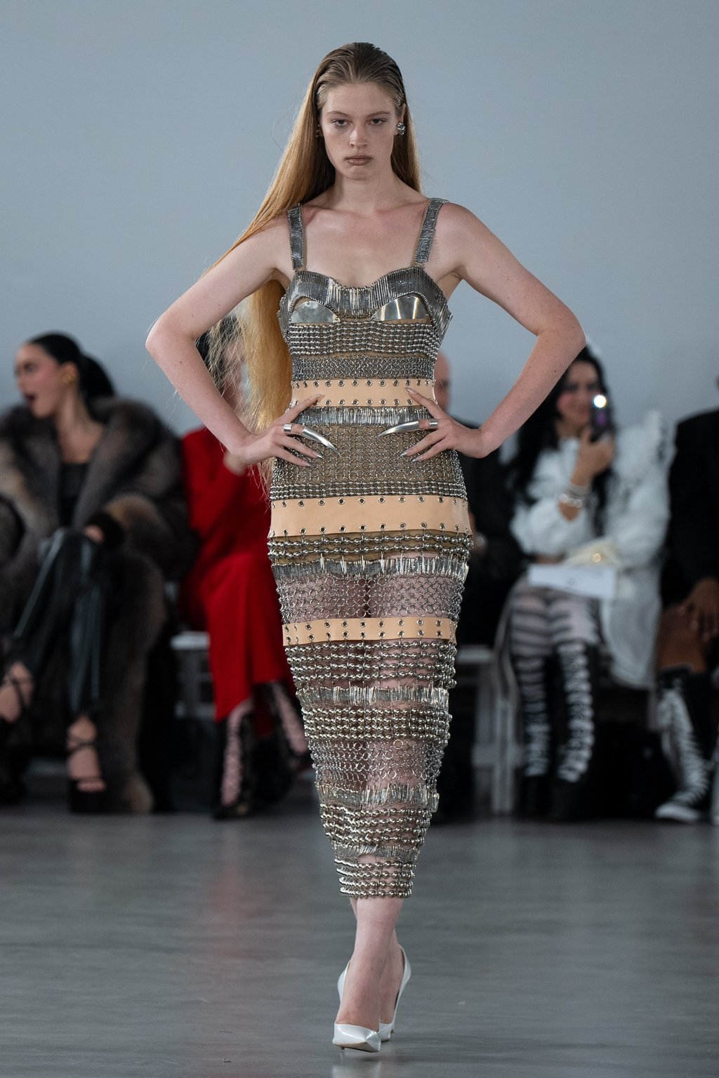Elon Musk’s daughter, Vivian Jenna Wilson, presents a creation at the BDSM-themed Chris Habana fashion show during New York Fashion Week, on September 15. Photo: EPA Elon Musk’s daughter, Vivian Jenna Wilson, presents a creation at the BDSM-themed Chris Habana fashion show during New York Fashion Week, on September 15. Photo: EPA