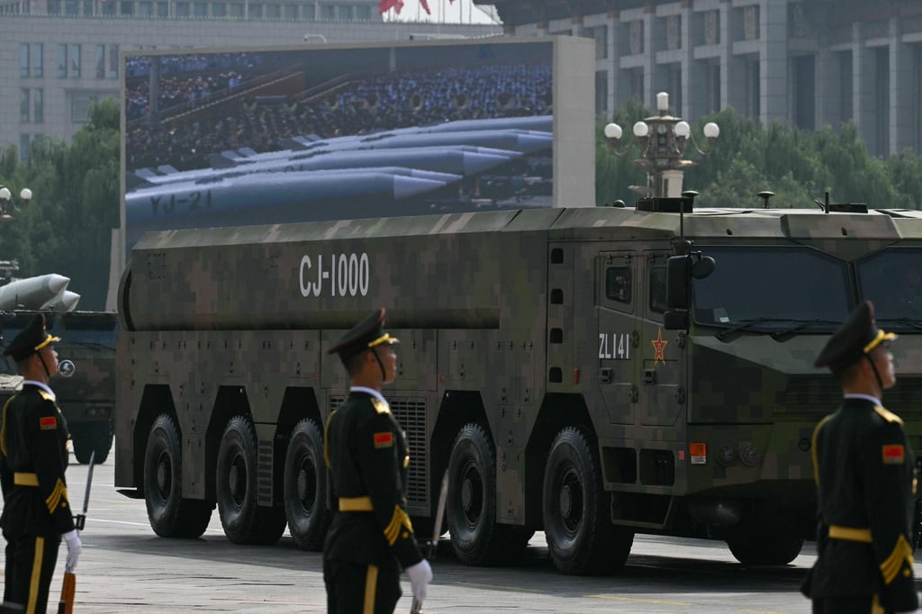 CJ-1000 cruise missiles take part in the military parade marking the 80th anniversary of victory over Japan and the end of World War II, in Beijing’s Tiananmen Square on September 3. Photo: AFP