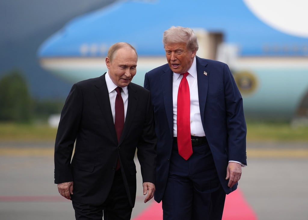 Presidents Vladimir Putin and Donald Trump arrive for their summit in Anchorage, Alaska, on August 15. Photo: TNS