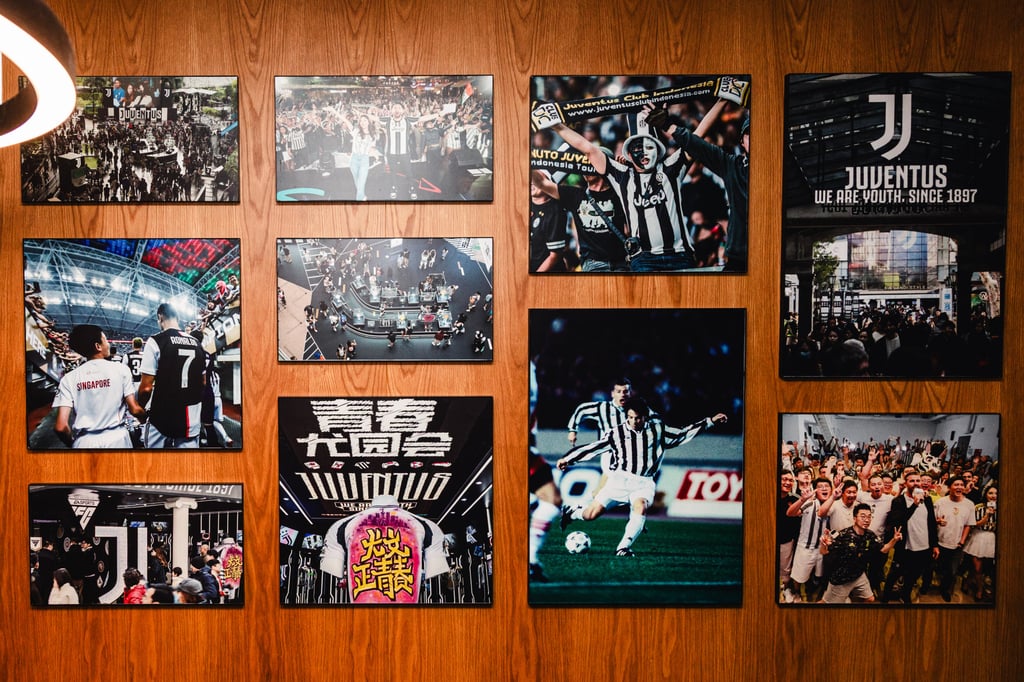 Juventus images adorn the wall of the club’s Central District Asian office. Photo: Juventus Academy Hong Kong