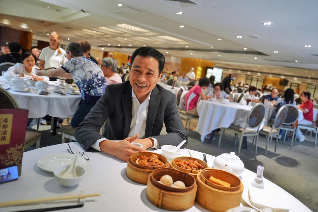 Hayashi chats over dim sum at Metropol on August 26, 2025. Photo: Elson Li
