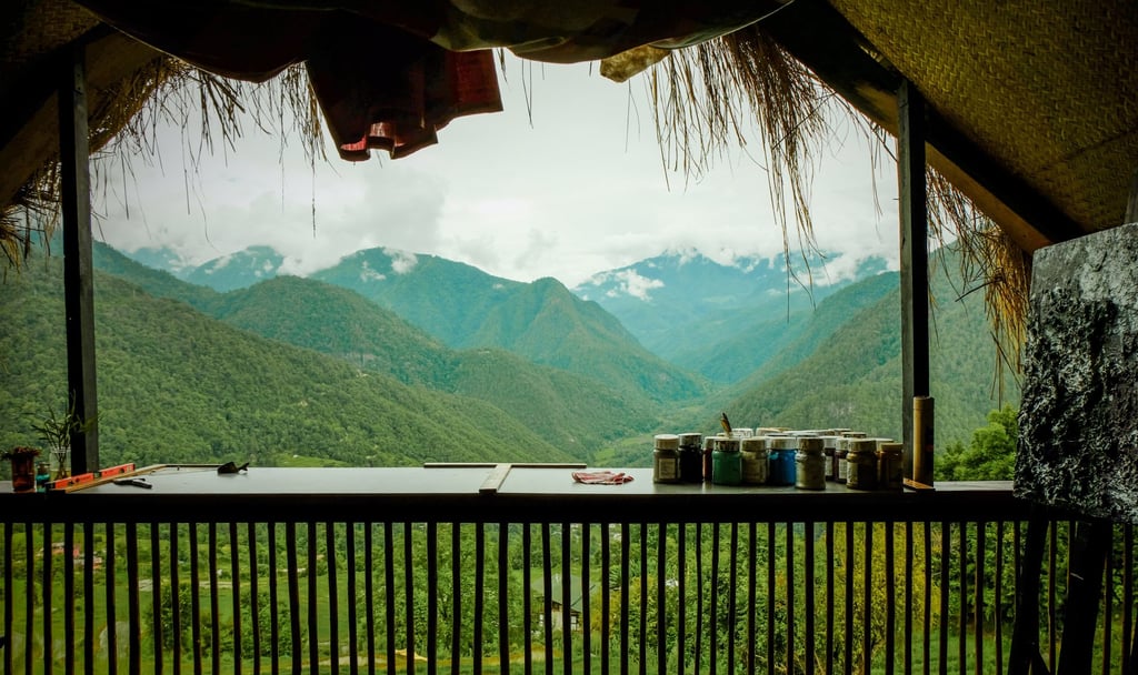 The view from Asha Kama Wangdi’s studio in Kabjisa. Photo: Bibek Bhandari