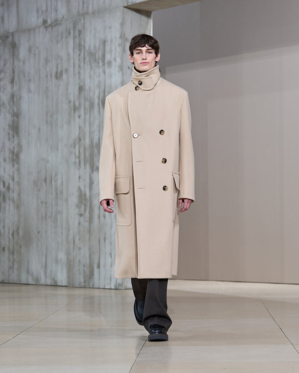 The Hermès men’s winter 2025 collection has urban looks in generous cuts. Photo: Handout