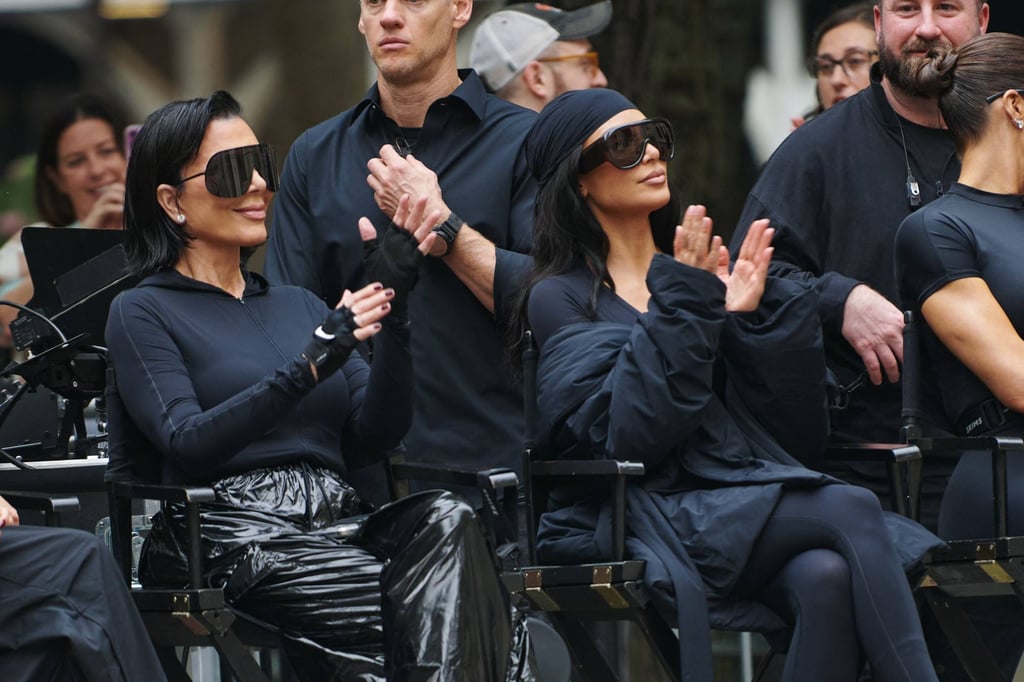 Kris Jenner and Kim Kardashian applaud at the NikeSkims Bodies at Work performance at the New York Public Library, on September 24. Photo: Getty Images via AFP