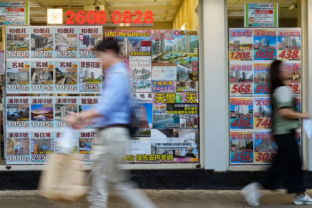 Property agencies in Tai Wai display information on homes for sale on September 2, 2025. Photo: Sam Tsang