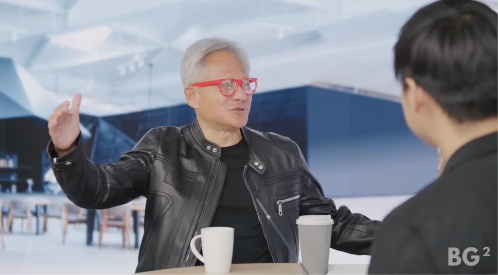 Jensen Huang, Nvidia’s CEO and founder, speaks on BG2, a podcast hosted by tech investors Brad Gerstner and Bill Gurley, on an episode posted on September 26, 2025. Photo: Handout