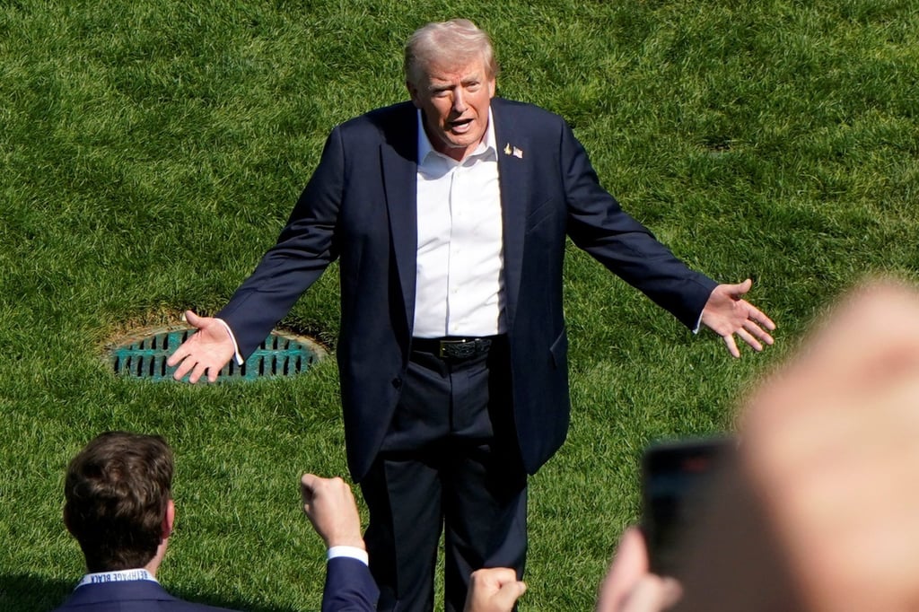 US President Donald Trump gestures during an event in Farmingdale, New York, on Friday. Photo: Reuters US President Donald Trump gestures during an event in Farmingdale, New York, on Friday. Photo: Reuters