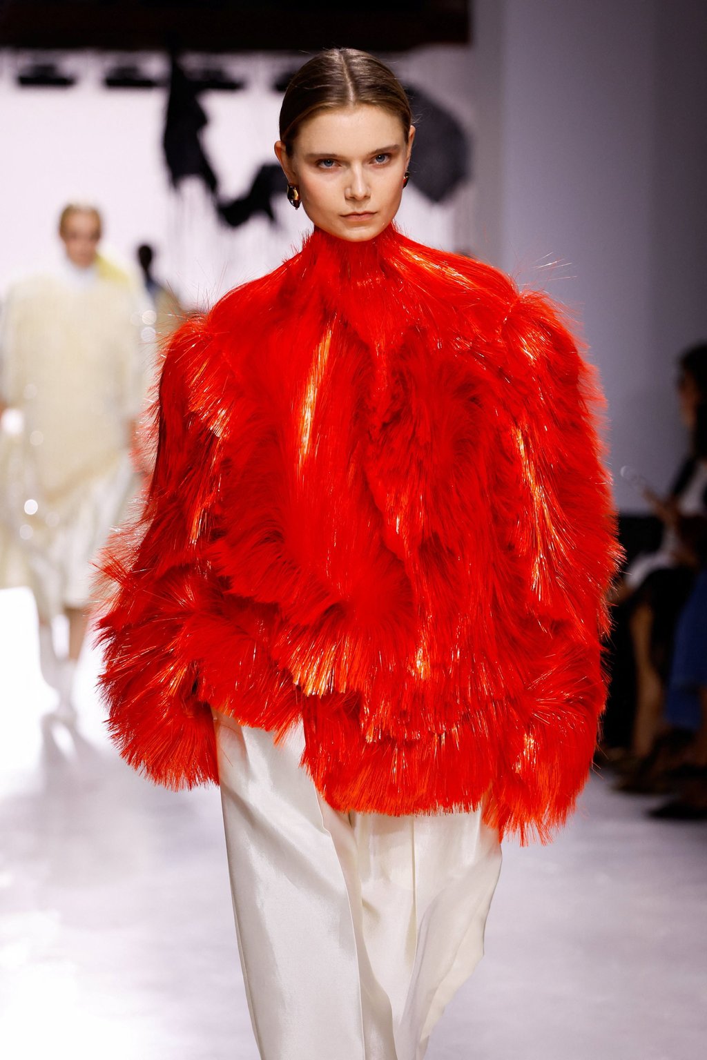Fuzzy and tactile textures dominated the line-up. Photo: Reuters