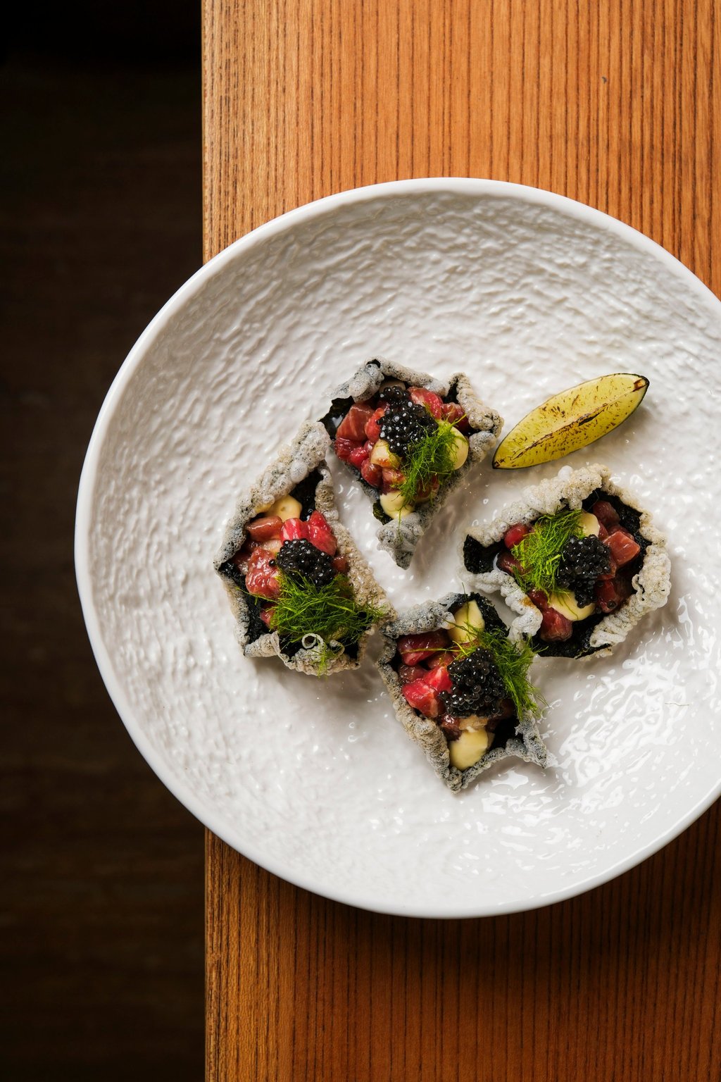 Yukhoe, the Korean version of beef tartare, at O’rm. Photo: O’rm