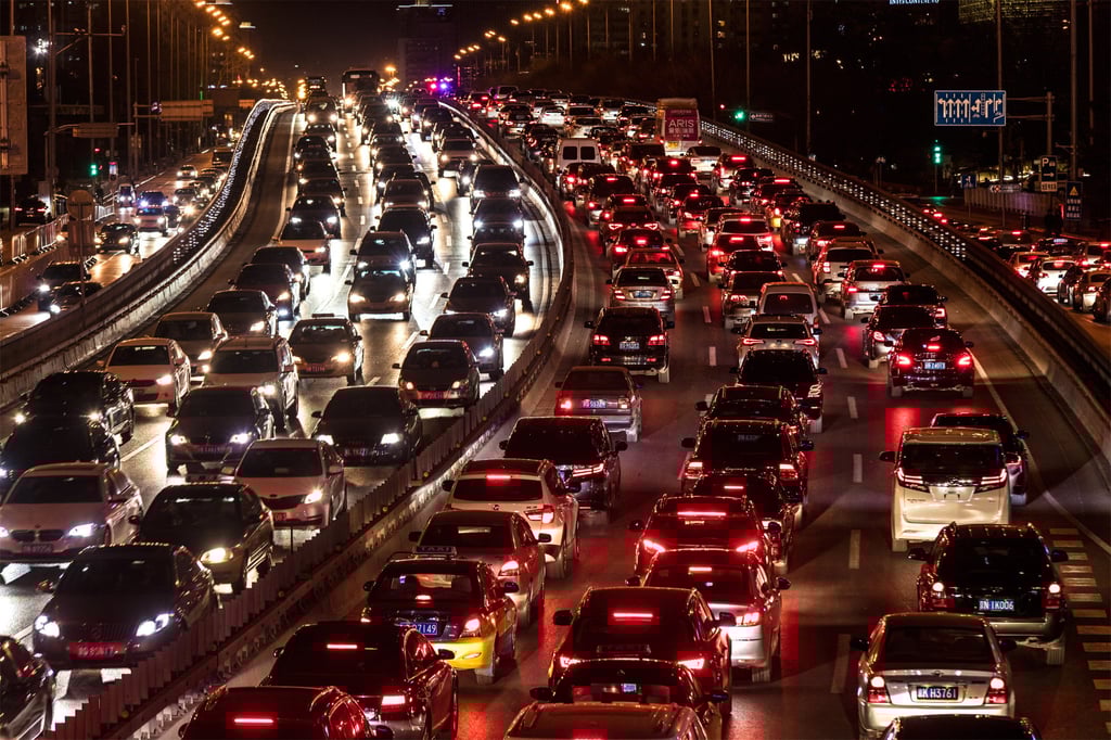 Traffic on the second ring road in Beijing. Driving will be the main method of transport for the public during the holiday period. Photo: Shutterstock Images Traffic on the second ring road in Beijing. Driving will be the main method of transport for the public during the holiday period. Photo: Shutterstock Images
