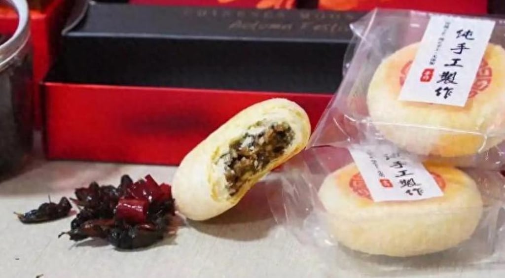 The makers of cricket mooncakes say they are chewier and more nutritious than the traditional type. Photo: Handout