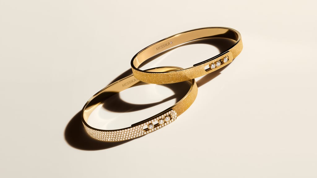 Move Noa Ciselé bangles in yellow gold with diamonds. Photo: Handout Move Noa Ciselé bangles in yellow gold with diamonds. Photo: Handout
