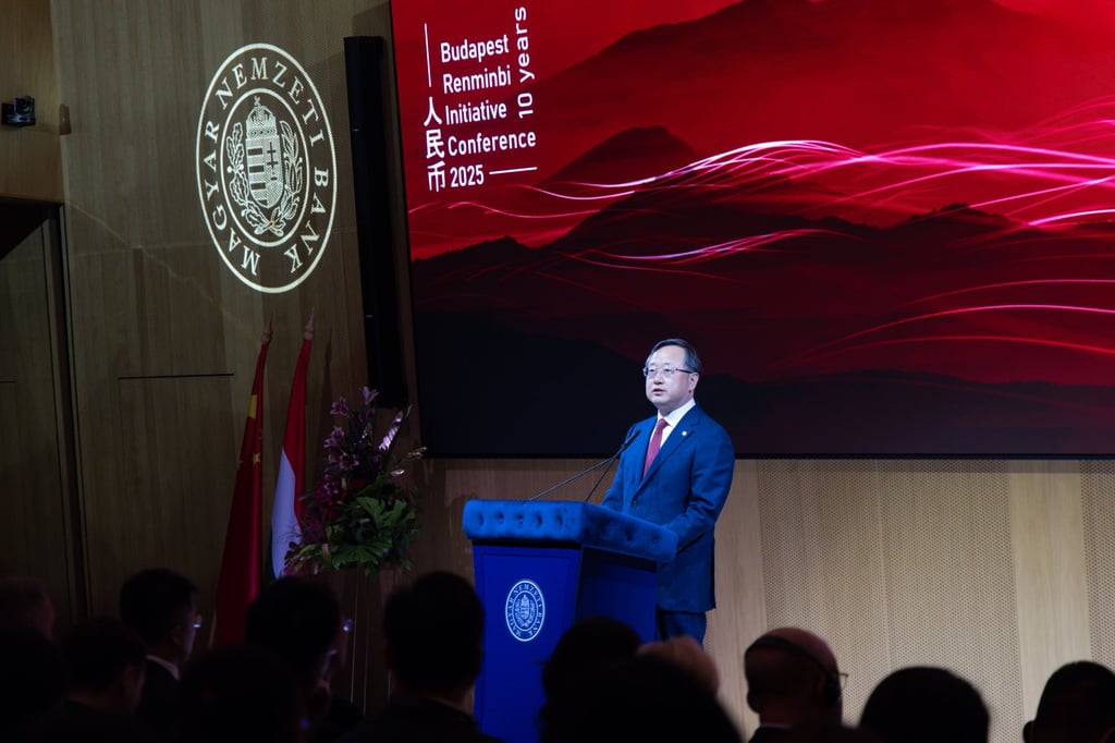 Bank of China’s Vice-Chairman Zhang Hui speaks during the Budapest Renminbi Initiative Conference 2025 in Budapest, Hungary, on September 12. Part of the agenda for this year’s conference, which brought together senior officials, policymakers and financial experts, was to discuss the outlook for yuan internationalization. Photo: Xinhua