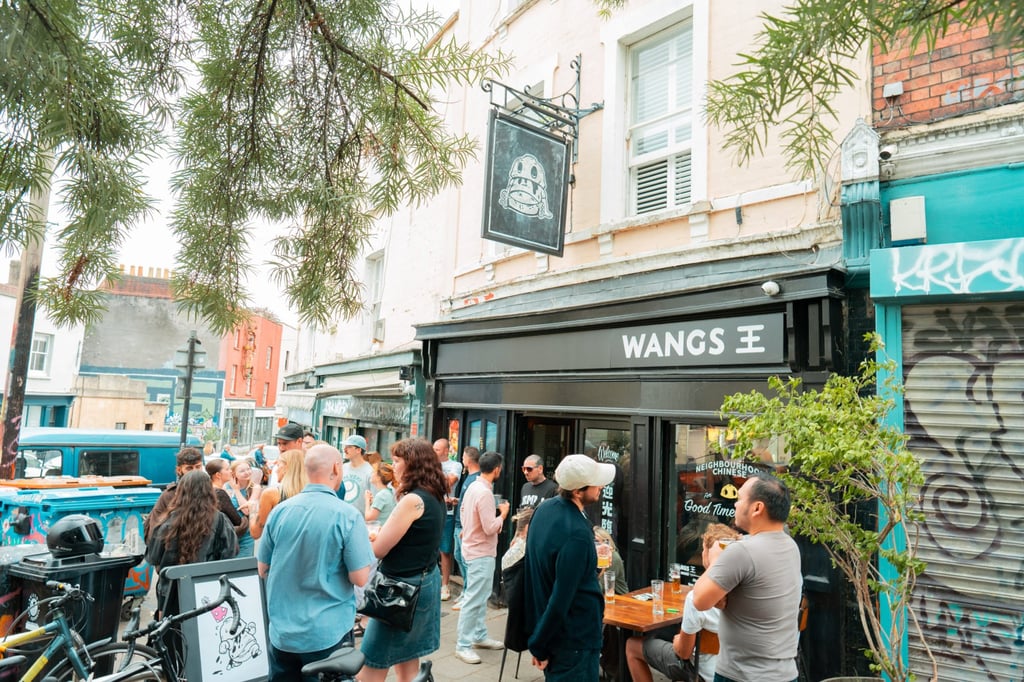 Customers gather outside Wangs. Photo: Wangs Customers gather outside Wangs. Photo: Wangs