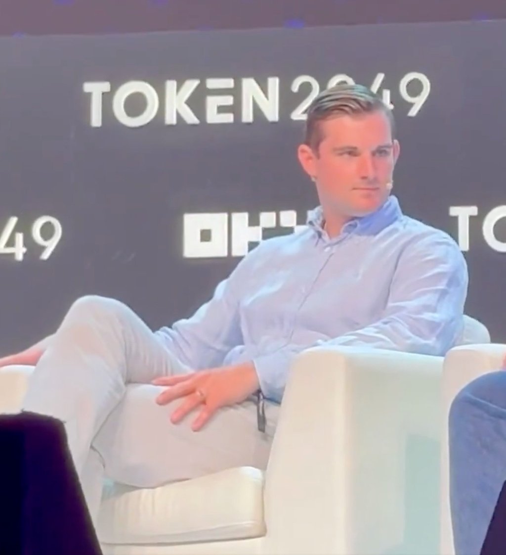 Bo Hines, CEO of stablecoin giant Tether’s US business, on stage at the Token2049 conference in Singapore. Photo: X