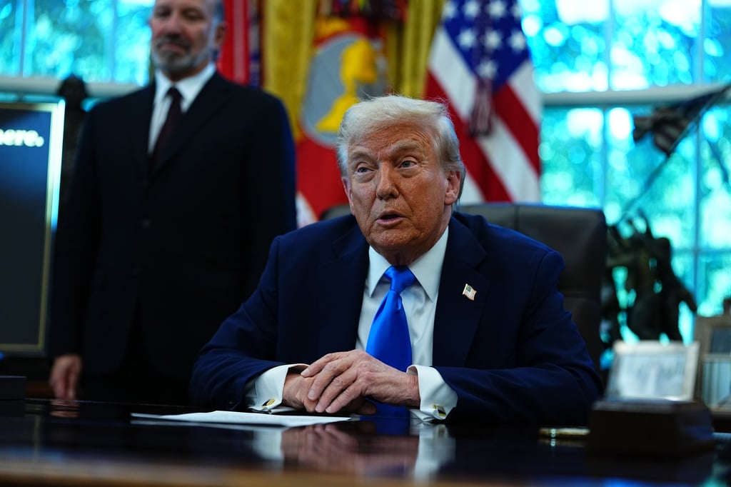 US President Donald Trump speaks from the Oval Office of the White House on September 19 about his two-hour discussion with President Xi of China concerning TikTok. Photo: EPA