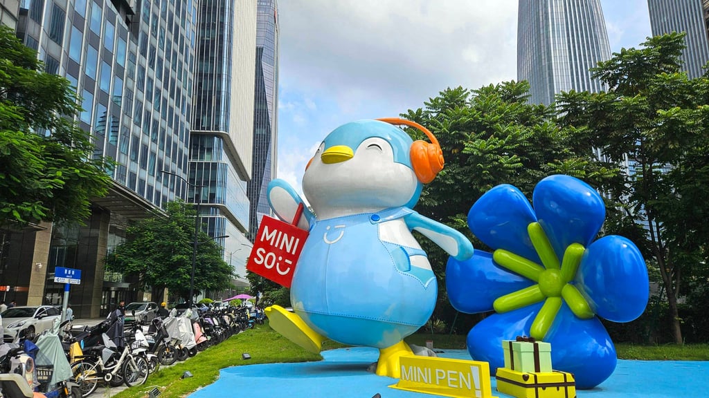 Outside Miniso’s headquarters in Guangzhou. Photo: Coco Feng