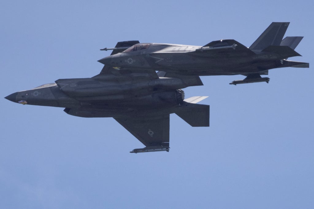 US F-35 fighter aircraft fly over the former Roosevelt Roads military base in Ceiba, Puerto Rico, in September. Photo: Reuters