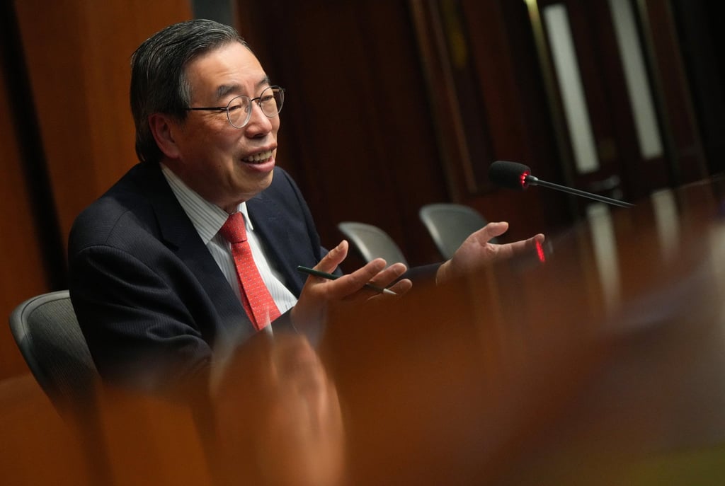 Legco president Andrew Leung holds a press conference in Tamar, Admiralty, on December 19, 2024. Photo: May Tse Legco president Andrew Leung holds a press conference in Tamar, Admiralty, on December 19, 2024. Photo: May Tse