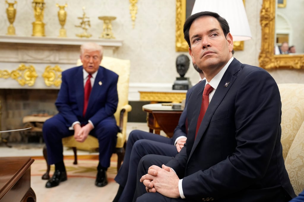 Secretary of State Marco Rubio attends a meeting with President Donald Trump in the Oval Office in April 2025. Photo: TNS