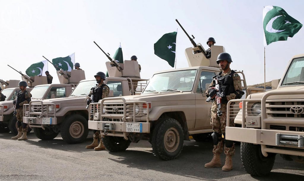 Saudi and Pakistani troops pictured during a joint exercise. Photo: AP