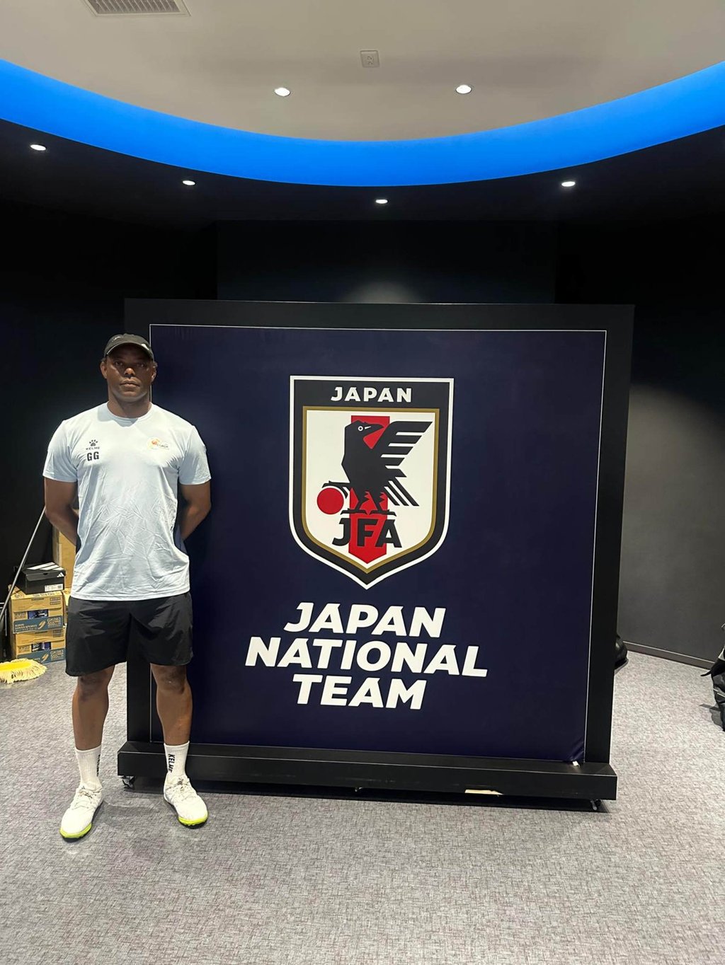 Ambassa Guy in Japan as part of his AFC Pro Licence Diploma course. Photo: Gerard Ambassa Guy