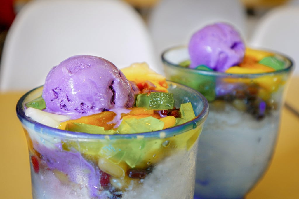 Halo-halo, made with ice shavings, ube ice cream and other sweet ingredients. Photo: Shutterstock