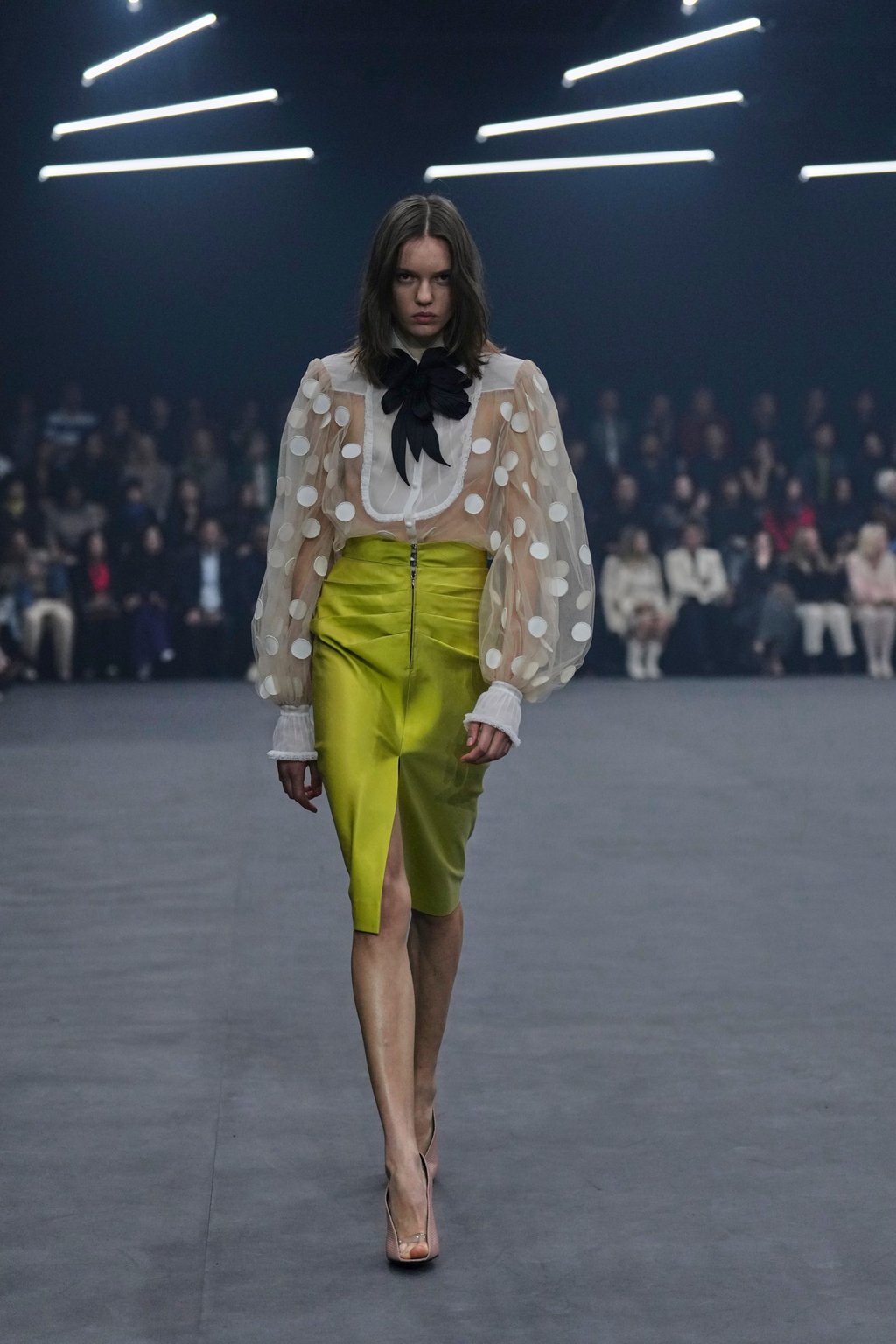 Bows, a Valentino signature, adorned many of the looks. Photo: AP Bows, a Valentino signature, adorned many of the looks. Photo: AP