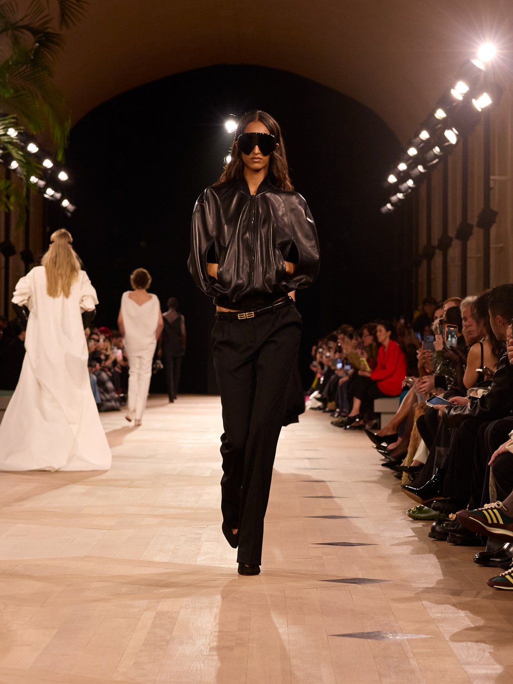 Leather was made to look as light as fabric on the Balenciaga runway. Photo: Handout