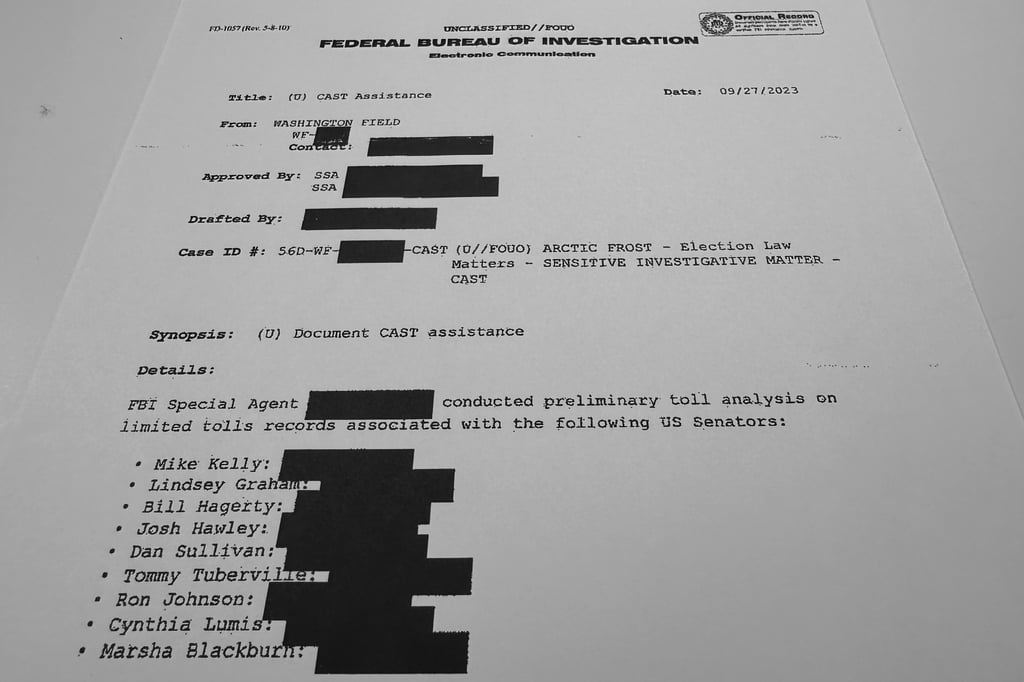 An FBI memo. Photo: AP