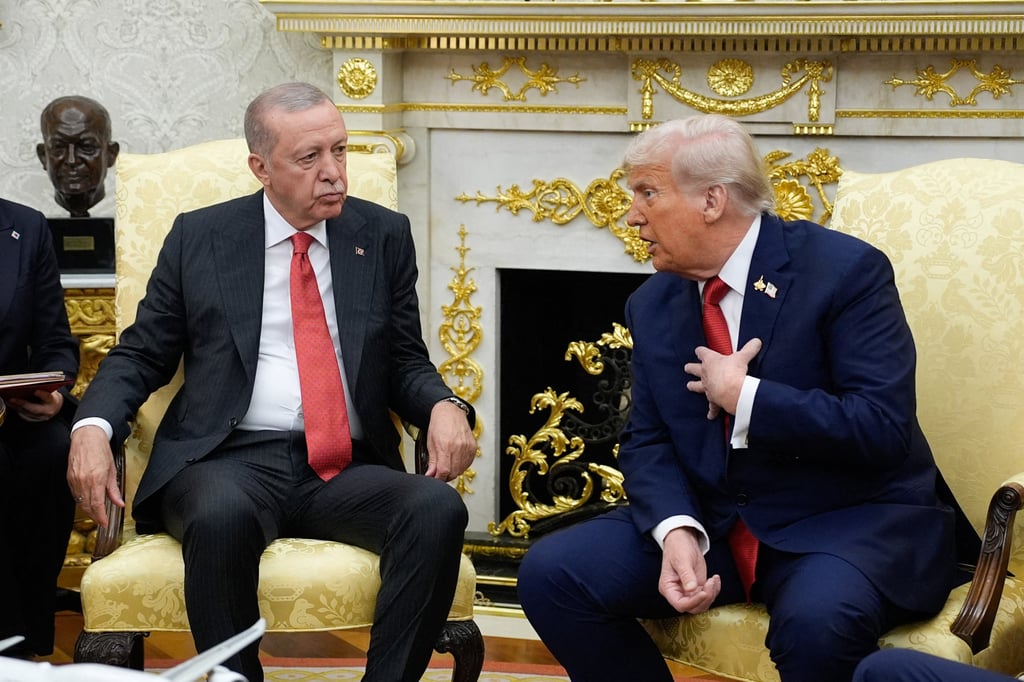Turkish President Recep Tayyip Erdogan and US President Donald Trump in the Oval Office at the White House on September 25. File photo: TNS